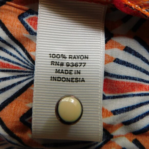 STYLUS Womens Blouse 3/4 Sleeve High Low Hem Orange Tunic Boho Large - Picture 7 of 8